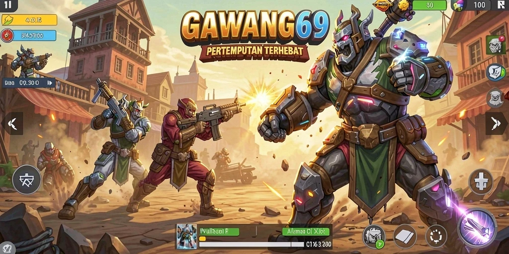 Tangkapan layar menunjukkan aksi mendebarkan dalam pertempuran GAWANG69