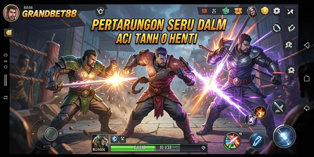 Tampilan gameplay seru dalam GRANDBET88 dengan aksi mendebarkan.