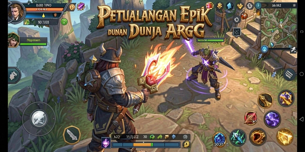 Tampilan dalam permainan ARPG yang menegangkan dan mendebarkan.