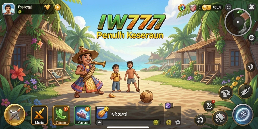 Screenshot IW777 menampilkan gameplay santai yang penuh warna.