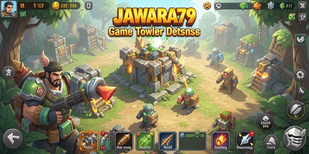 Tangkapan layar game Tower Defense menampilkan strategi pertahanan yang dinamis.