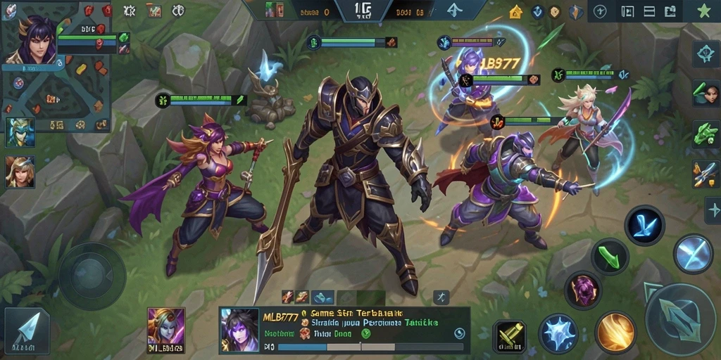 Tampilan gameplay MLBB777 yang memukau dengan strategi taktis.
