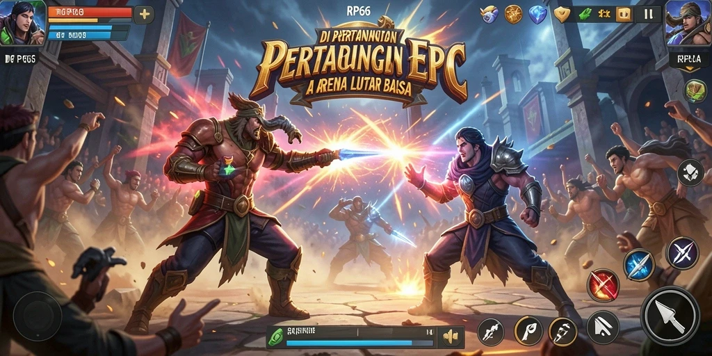 Screenshot permainan RP66 menampilkan pertarungan mendebarkan antara karakter yang beraksi.