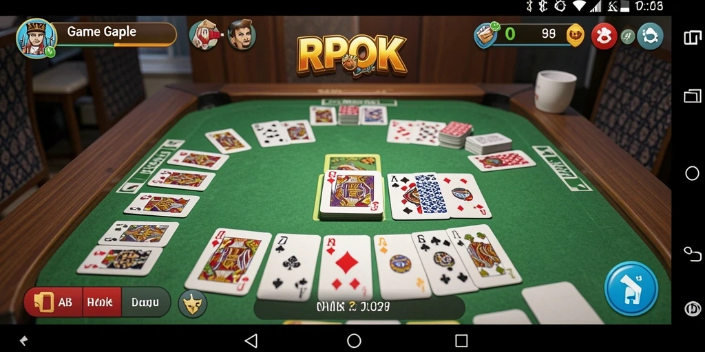 Screenshot gameplay RPOK menunjukkan suasana Gaple yang seru.